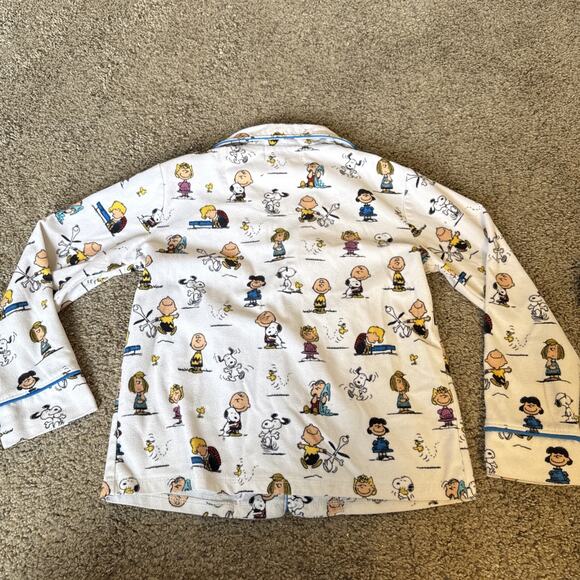 Peanuts Snoopy‎ Charlie Brown Kids Pajama Set Pants Shirt Fleece Cartoon S / M - Picture 13 of 13